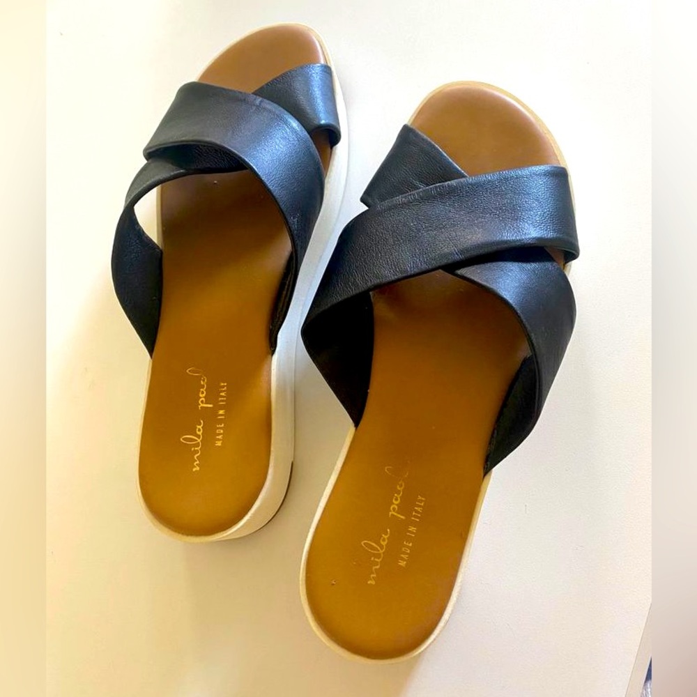 Mila Paoli Leather Sandals (Made in Italy) Size 8.5